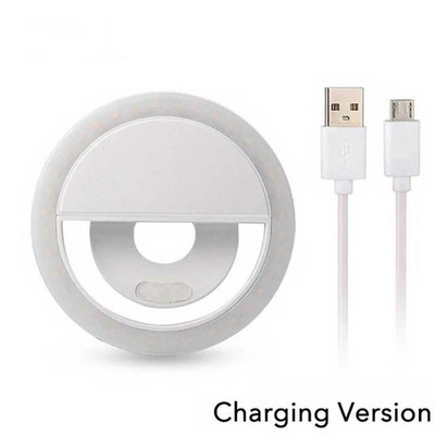 Lumină inel pentru selfie cu LED de încărcare USB Lentile pentru telefon mobil Inel pentru lampă pentru selfie pentru iPhone 14 13 Pro Max Samsung Xiaomi Lumină pentru selfie pentru telefon