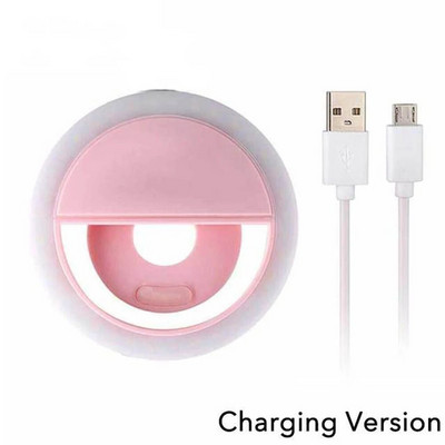 Lumină inel pentru selfie cu LED de încărcare USB Lentile pentru telefon mobil Inel pentru lampă pentru selfie pentru iPhone 14 13 Pro Max Samsung Xiaomi Lumină pentru selfie pentru telefon