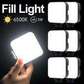 6500K mini-LED täitevalgusti GoPro mobiiltelefonile Selfie otseülekande lamp Sülearvuti videofotograafia Selfie tulede tarvikud