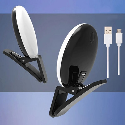 Mini Selfie Ring Light LED Flash Telefon Lentilă Lumină USB Reîncărcabil Clip Telefon mobil Lampă de umplere Femei Selfie Lights