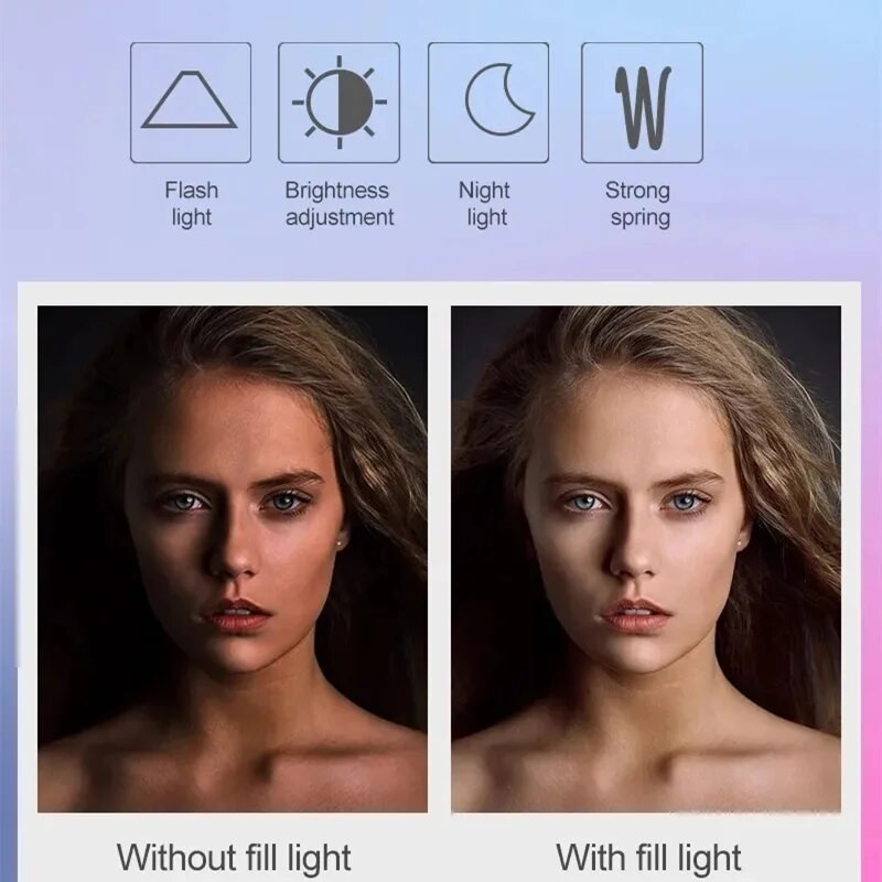 Mini pašbildes gredzena gaismas LED zibspuldzes tālruņa objektīva gaisma USB uzlādējams klips Mobilā tālruņa uzpildes lampa sieviešu pašbildes gaismas