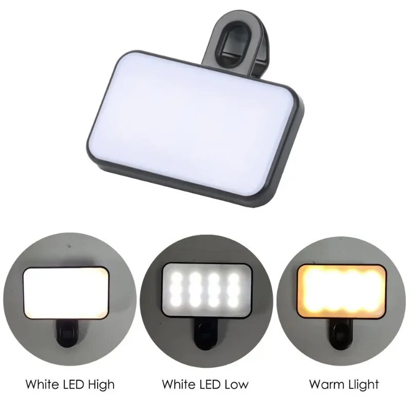 Mini Clip-on Φωτισμός κινητού τηλεφώνου LED Selfie Light 120 LED 2500K-9000K W/ Μπαταρία για iPhone Samsung Huawei Xiaomi Smartphones