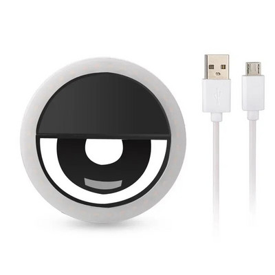 Lumină inelă Lumină pentru selfie Clip pentru lumină pentru iPhone Samsung POCO Lumină telefon Inel Video Lampă foto Lanternă Lumină din spate Încărcare USB