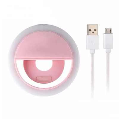 Lumină inelă Lumină pentru selfie Clip pentru lumină pentru iPhone Samsung POCO Lumină telefon Inel Video Lampă foto Lanternă Lumină din spate Încărcare USB