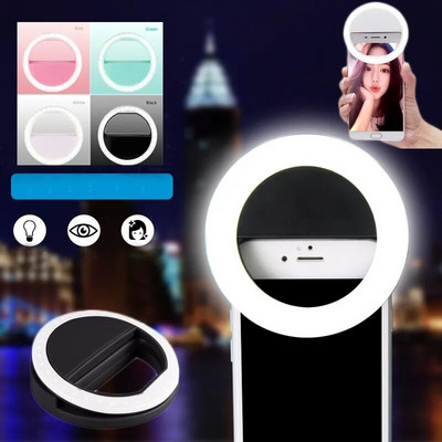 LED Ringlight Selfie Ring Light For iPhone Samsung Huawei Xiaomi Portable Photography Video Lights Clip Photography Lighting