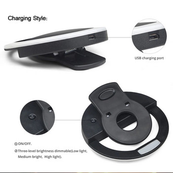 USB Charge Led Selfie Ring Light Обектив за мобилен телефон LED Selfie Lamp Ring за iPhone Samsung Xiaomi POCO Phone Tablet Selfie Light