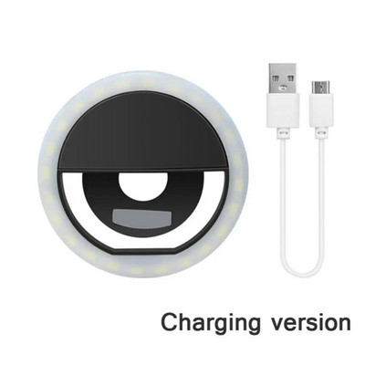 USB uzlādes LED pašbildes gredzena gaisma mobilā tālruņa objektīva LED pašbildes lampas gredzens priekš iPhone Samsung Xiaomi POCO tālruņa planšetdatora pašbildes gaisma