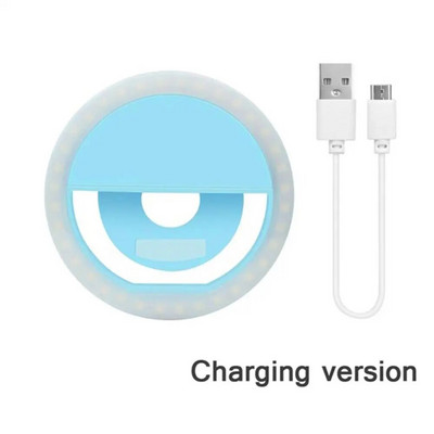 USB uzlādes LED pašbildes gredzena gaisma mobilā tālruņa objektīva LED pašbildes lampas gredzens priekš iPhone Samsung Xiaomi POCO tālruņa planšetdatora pašbildes gaisma