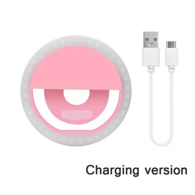 USB uzlādes LED pašbildes gredzena gaisma mobilā tālruņa objektīva LED pašbildes lampas gredzens priekš iPhone Samsung Xiaomi POCO tālruņa planšetdatora pašbildes gaisma