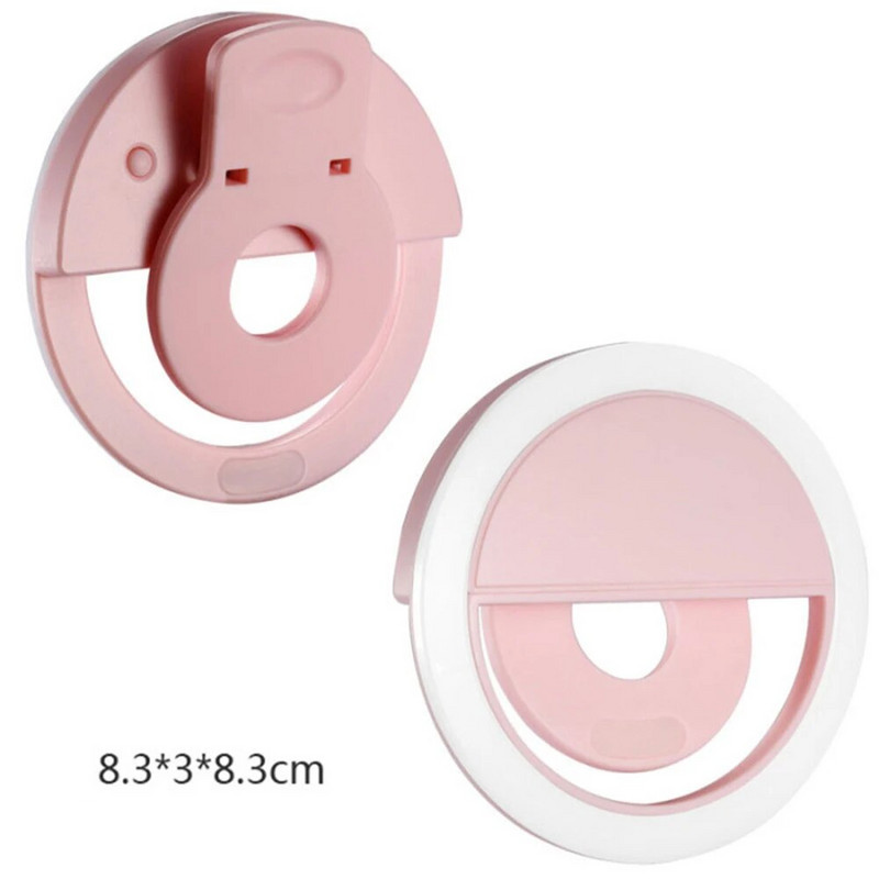 USB uzlādes LED pašbildes gredzena gaisma mobilā tālruņa objektīva LED pašbildes lampas gredzens priekš iPhone Samsung Xiaomi POCO tālruņa planšetdatora pašbildes gaisma