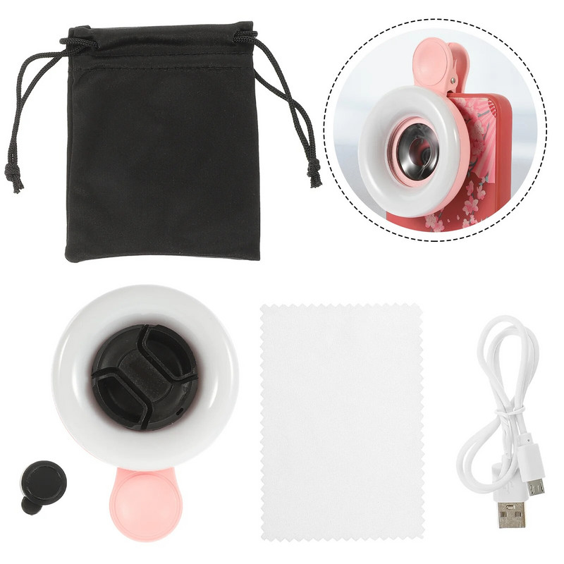 Makroobjektiiv Telefon kaamera valguslamp maniküür meik täiteobjektiivid fotograafia klamber LED sõrmus välklamp Nutitelefoni selfi