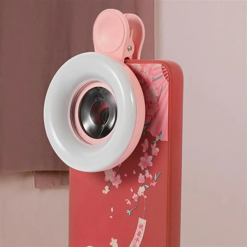 Makroobjektiiv Telefon kaamera valguslamp maniküür meik täiteobjektiivid fotograafia klamber LED sõrmus välklamp Nutitelefoni selfi