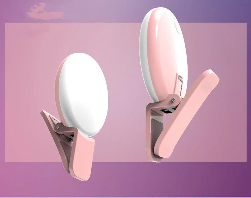 Karsts universāls pašbilde, LED gredzena zibspuldze, pārnēsājama mobilā tālruņa gaismas diodes Skaistuma apgaismojums nakts tumsas pašbilde mobilā tālruņa kamerai