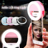 Lumină inelă Lampă pentru selfie Bliț LED Mini Lumină inelă pentru iPhone Samsung Huawei Xiaomi Telefon 3 niveluri de luminozitate Inel pentru selfie pentru fete