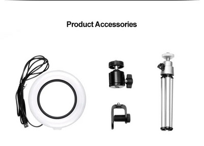 6 ιντσών Selfie Ring Light Fill Light Ringlight & Clip OR Tripod for Youtube Live Streaming Studio Video LED Dimmable Photography