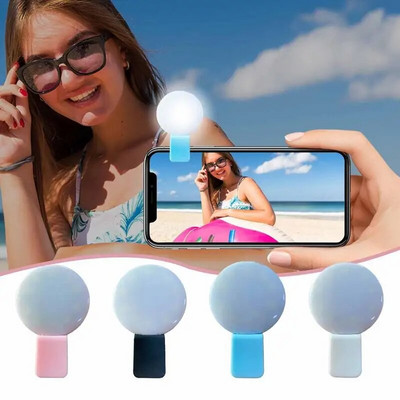 Mini Selfie Ring Light LED Flash Φωτισμός φακού τηλεφώνου USB Επαναφορτιζόμενος συνδετήρας κινητής τηλεφωνίας Λάμπα πλήρωσης Γυναικεία φώτα Selfie Dropshipping
