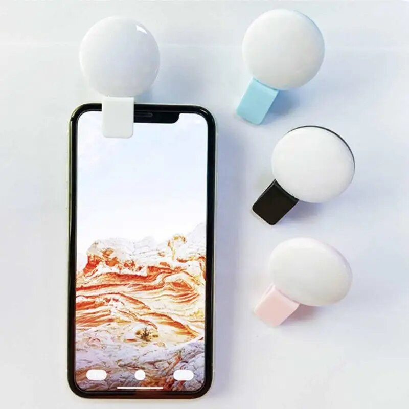 Mini asmenukių žiedo lemputė LED blykstės telefono objektyvo lemputė, USB įkraunamas gnybtas Mobiliojo telefono užpildymo lemputė moteriškų asmenukių šviestuvai Dropshipping