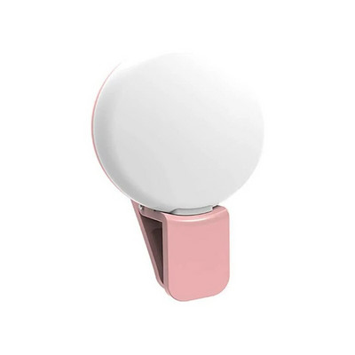 Telefon mobil portabil luminează intermitent Mini LED mic cu trei opriri Cerc pentru iluminare pentru selfie Lampă cu mărgele USB reîncărcabilă