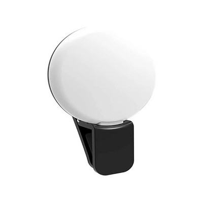 Telefon mobil portabil luminează intermitent Mini LED mic cu trei opriri Cerc pentru iluminare pentru selfie Lampă cu mărgele USB reîncărcabilă