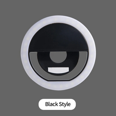 Mini lumină circulară de umplere Telefon mobil pentru fotografiere Live Streaming USB încărcare LED Selfie Ring Light pentru Iphone Xiaomi Samsung