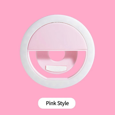 Mini lumină circulară de umplere Telefon mobil pentru fotografiere Live Streaming USB încărcare LED Selfie Ring Light pentru Iphone Xiaomi Samsung