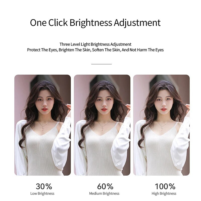 Mini apvali užpildymo lemputė Mobilusis telefonas Fotografavimas Tiesioginė transliacija USB įkraunama LED asmenukių žiedinė lemputė, skirta iPhone Xiaomi Samsung