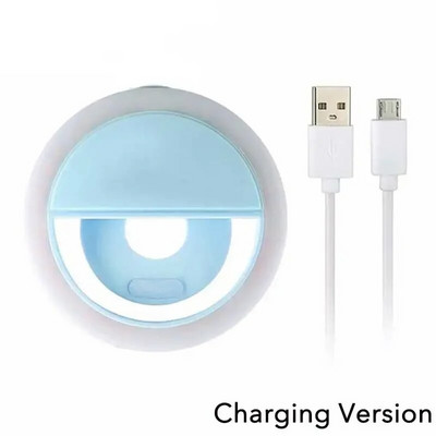 Mini lumină inel pentru selfie Iluminare pentru selfie cu LED de încărcare USB pentru iPhone Samsung Xiaomi Live Makeup Lampă pentru selfie cu lentile pentru telefon mobil