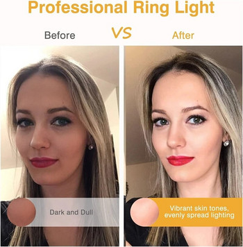 Επαναφορτιζόμενο 60 LED Selfie Ring Light Clip για φορητό φορητό tablet tablet κινητού τηλεφώνου iPhone