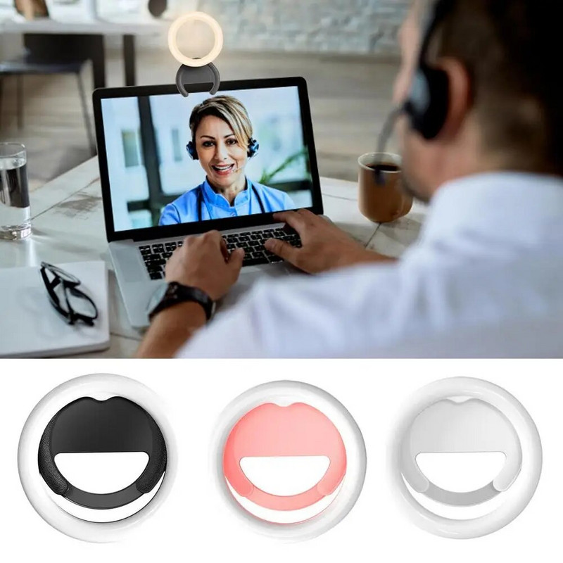 Pašbildes gredzena gaisma par 180° pagriežama, elastīga 40 LED pašbildes aizpildīšanas gaisma ar fiksētu klipsi grima tiešraidei