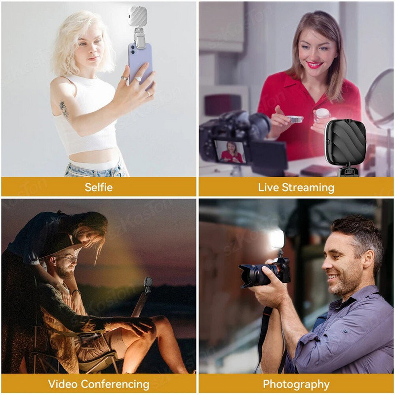 Uzlādējams mīksts pašbildes apgaismojums tālruņa kamerai klēpjdatoram 1000mAh pārnēsājams LED tālruņa gaismas klips grima konferencei Vlogs TikTok