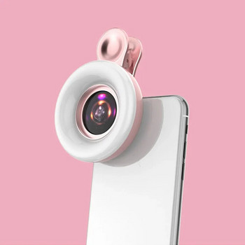 3 ΣΕ 1 15X Macro φακός κινητού τηλεφώνου Clip Fill Light 53 Led Επαναφορτιζόμενο Selfie Δαχτυλίδι LED Φωτιστικό φλας Selfie Lamp Live Ring Light