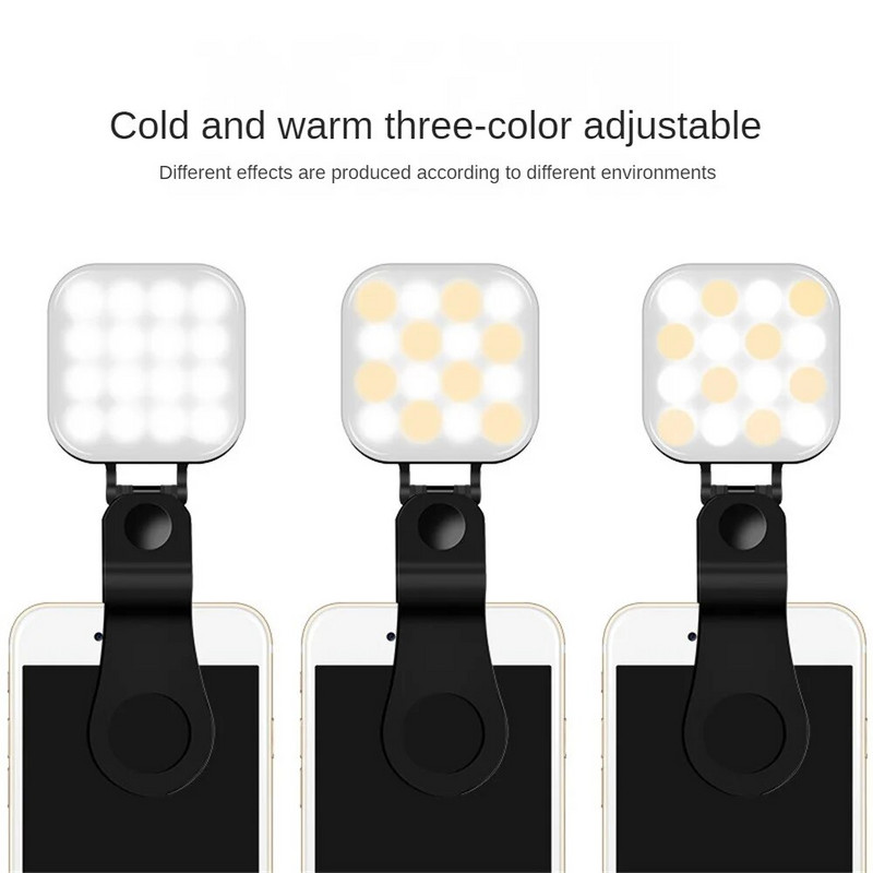 Net Red Live Mobiiltelefon Iseavaja Mini valgusvalgusti Väike mugav ruudukujuline ilu Naha noorendamine Selfie täitevalgusti