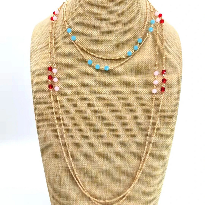 Lanac za naočale Držač naočala Šarene kristalne perle Šarm Remen za držač sunčanih naočala Ženska ogrlica Narukvica Dodaci