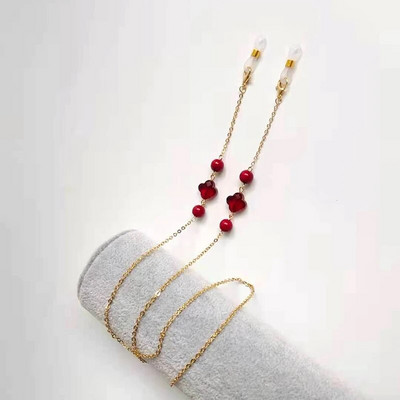 Brilles Ķēdes Pērlītes Kristāla Četru Lapu Šarms Briļļu turētājs Siksniņas Saulesbrilles Stiprinājums Sieviešu Kakla Maska Piekaramā Virve