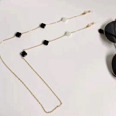 Brilles Ķēdes Pērlītes Kristāla Četru Lapu Šarms Briļļu turētājs Siksniņas Saulesbrilles Stiprinājums Sieviešu Kakla Maska Piekaramā Virve