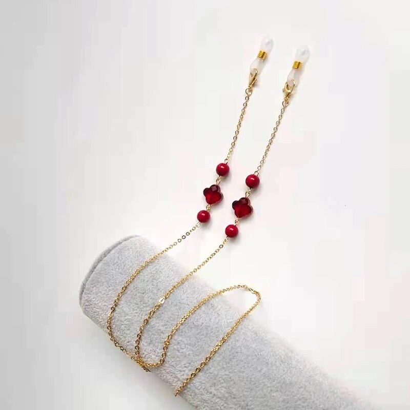 Brilles Ķēdes Pērlītes Kristāla Četru Lapu Šarms Briļļu turētājs Siksniņas Saulesbrilles Stiprinājums Sieviešu Kakla Maska Piekaramā Virve