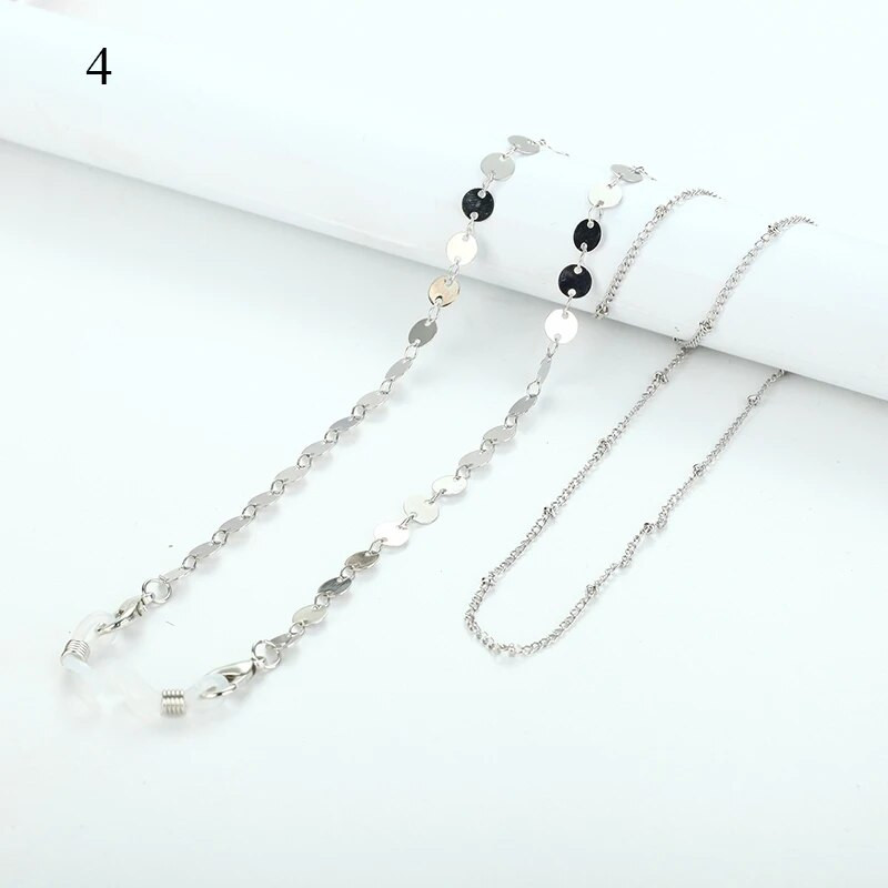 Sudraba Persiku Sirds Brilles Ķēdes Maska Piekarināma Ķēde Metāla Brilles Ķēde Sieviešu Saulesbrilles Auklas Auklas Virves brillēm