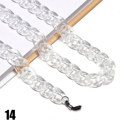 Jaunas akrila saulesbrilles ķēdes brilles ķēdes siksnas Kaklarota kuplas štropes kakla brilles turētājs aukla sejas masku ķēdes virve