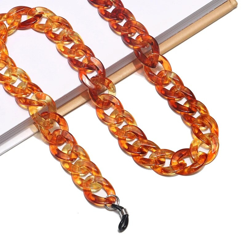 Jaunas akrila saulesbrilles ķēdes brilles ķēdes siksnas Kaklarota kuplas štropes kakla brilles turētājs aukla sejas masku ķēdes virve