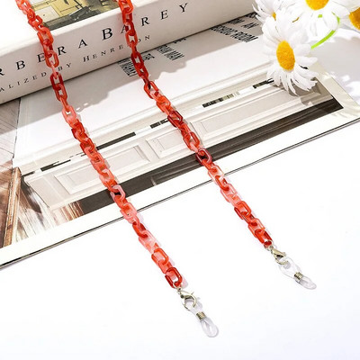 Bohemia Amber Acrylic Glasses Chain Women Leopard Resin Largand Chain για γυαλιά ηλίου Hold Straps Κορδόνια Αξεσουάρ