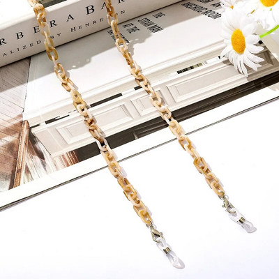 Bohemia Amber Acrylic Glasses Chain Women Leopard Resin Largand Chain για γυαλιά ηλίου Hold Straps Κορδόνια Αξεσουάρ