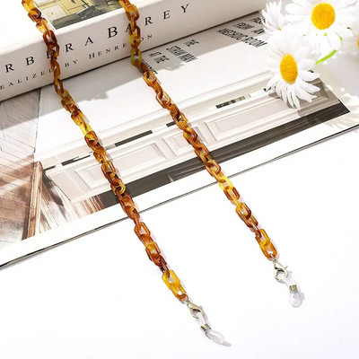 Bohemia Amber Acrylic Glasses Chain Women Leopard Resin Largand Chain για γυαλιά ηλίου Hold Straps Κορδόνια Αξεσουάρ