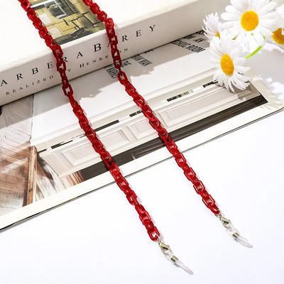 Bohemia Amber Acrylic Glasses Chain Women Leopard Resin Largand Chain για γυαλιά ηλίου Hold Straps Κορδόνια Αξεσουάρ