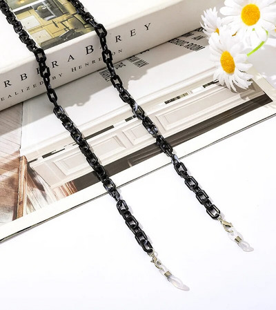 Bohemia Amber Acrylic Glasses Chain Women Leopard Resin Largand Chain για γυαλιά ηλίου Hold Straps Κορδόνια Αξεσουάρ