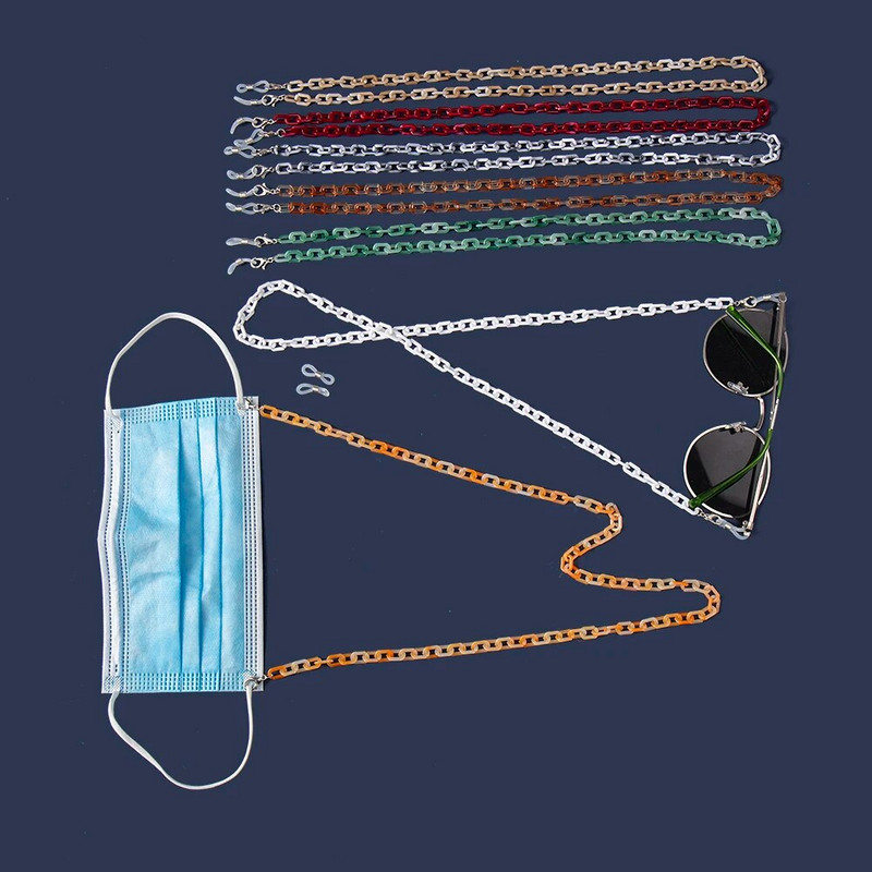 Bohemia Amber Acrylic Glasses Chain Women Leopard Resin Largand Chain για γυαλιά ηλίου Hold Straps Κορδόνια Αξεσουάρ