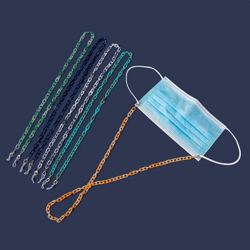 Bohemia Amber Acrylic Glasses Chain Women Leopard Resin Largand Chain για γυαλιά ηλίου Hold Straps Κορδόνια Αξεσουάρ