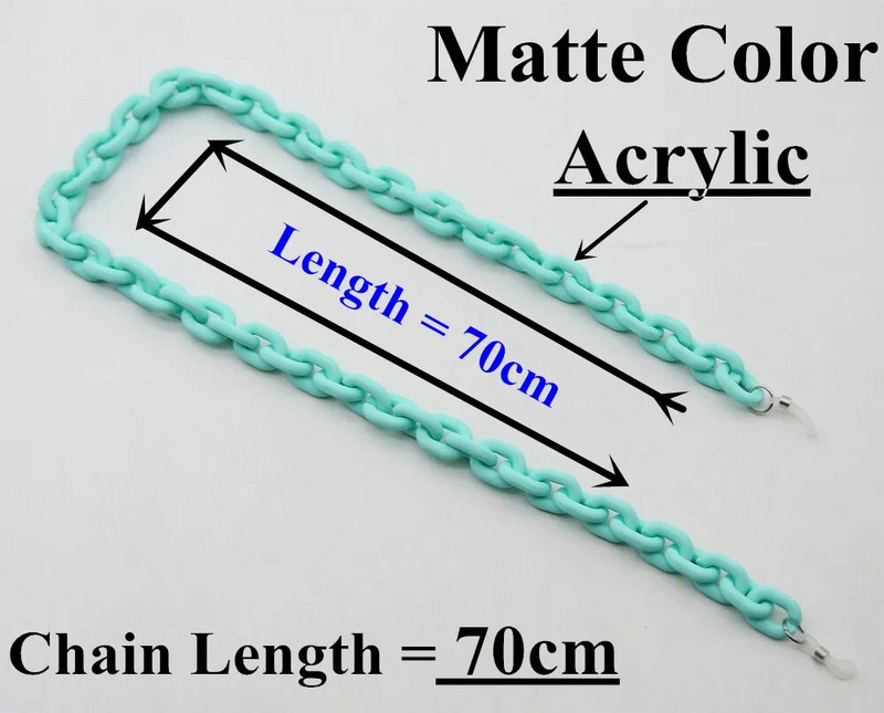 Uus mood Matte kommivärvi akrüülprillid kett päikeseprillid rihmapaelad šikid prillid naiste mehed kaelaketid hoidiku nöörid