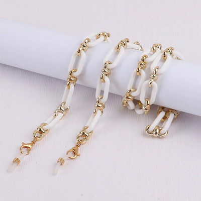 Merevaigukollane akrüülnööbikett prillide kett, naiste kadumisevastane mask rippuvad päikeseprillid, kaelapaelad, nöörist rihm, köis kaelakee