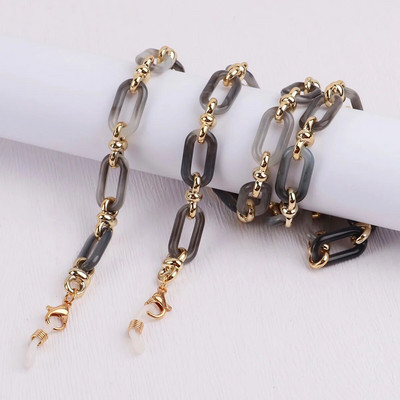 Merevaigukollane akrüülnööbikett prillide kett, naiste kadumisevastane mask rippuvad päikeseprillid, kaelapaelad, nöörist rihm, köis kaelakee