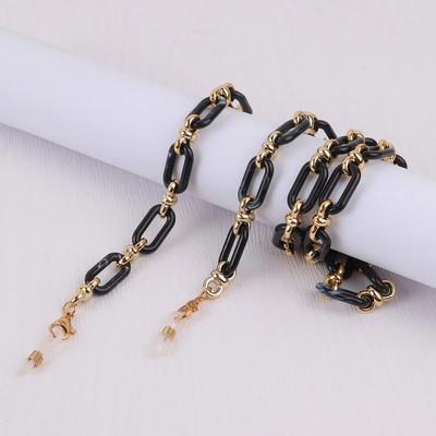 Merevaigukollane akrüülnööbikett prillide kett, naiste kadumisevastane mask rippuvad päikeseprillid, kaelapaelad, nöörist rihm, köis kaelakee